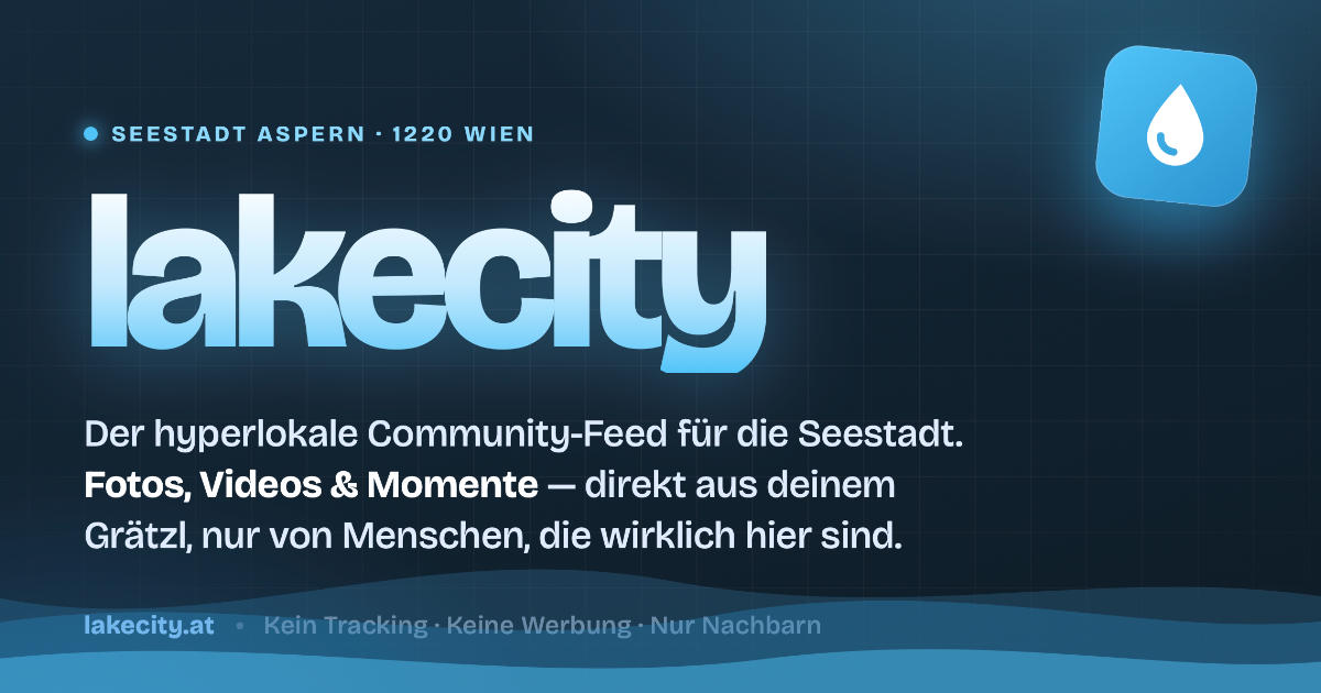 Wir sind zurück. 🌊 Nur wir, das Grätzl und das, was hier gerade pass… – Seestadt Aspern, Seestadt Aspern, 1220 Wien